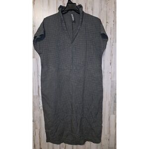 ISCHIKO Lyocell Linen Shift Dress Below Knee Lagenlook Minimalist size 1 US 6/8